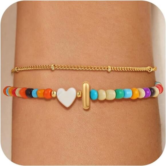 Colorful Initial Bracelets for Women Girls I - Picture 1 of 6